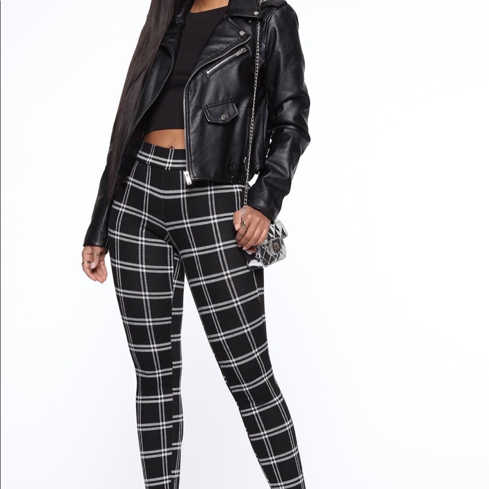 Black Plaid Pants.